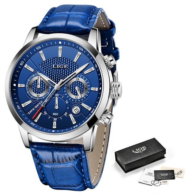 Relógio Masculino TitaniumLige - Pulseira em Couro Legitimo
