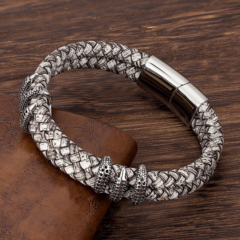 Pulseira Masculina Bracelete Escama de Dragão