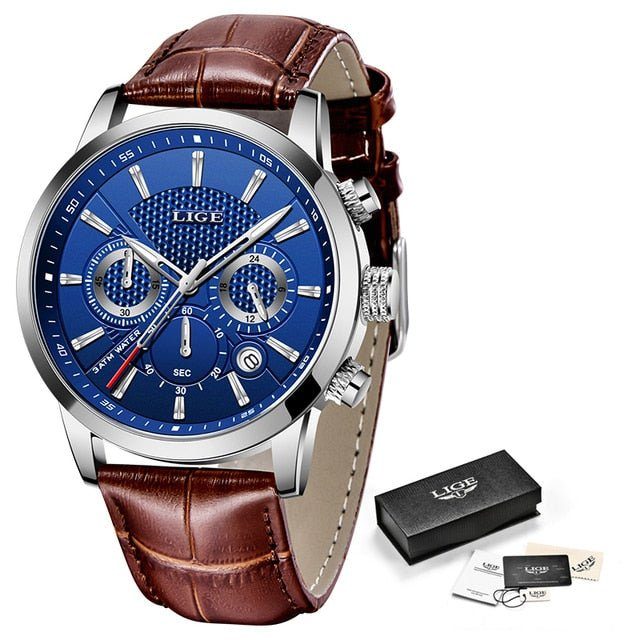 Relógio Masculino TitaniumLige - Pulseira em Couro Legitimo