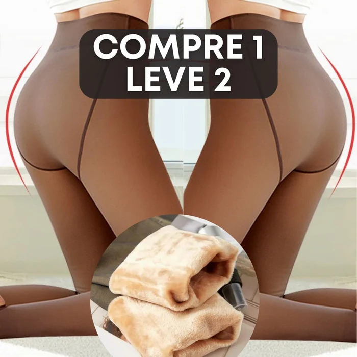 Hot Diva™ – Meia Calça Peluciada com Efeito Translúcido e Forro Aveludado