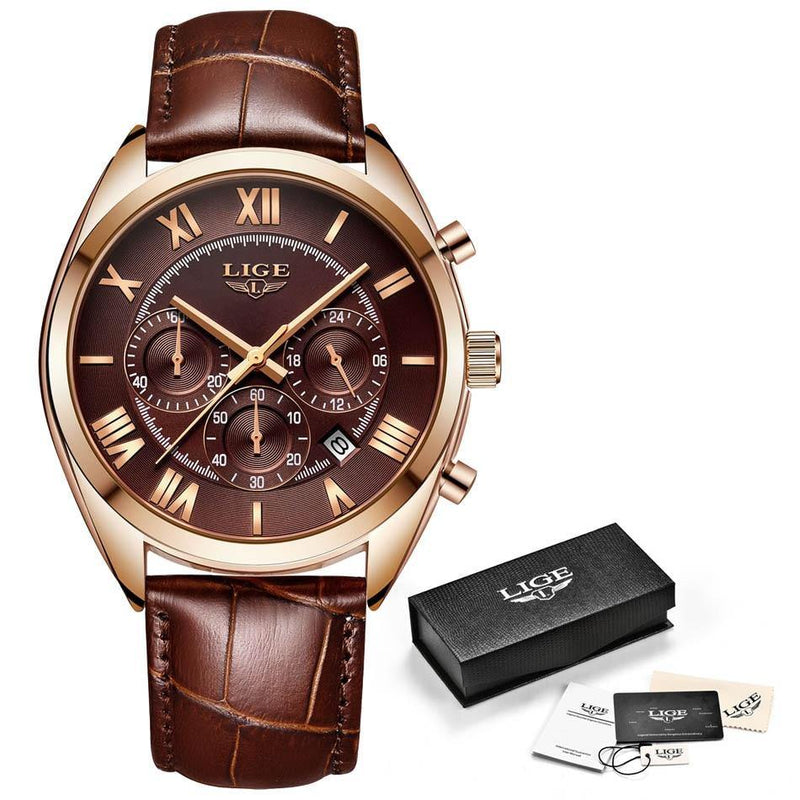 DonVinci™ – Relógio de Luxo com Pulseira de Couro e Elegância Atemporal