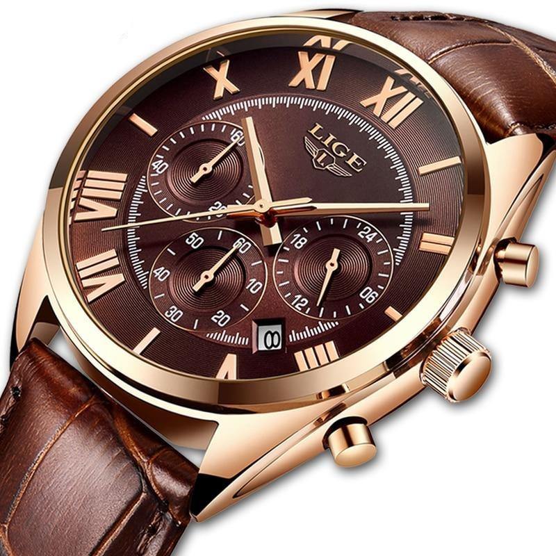 DonVinci™ – Relógio de Luxo com Pulseira de Couro e Elegância Atemporal