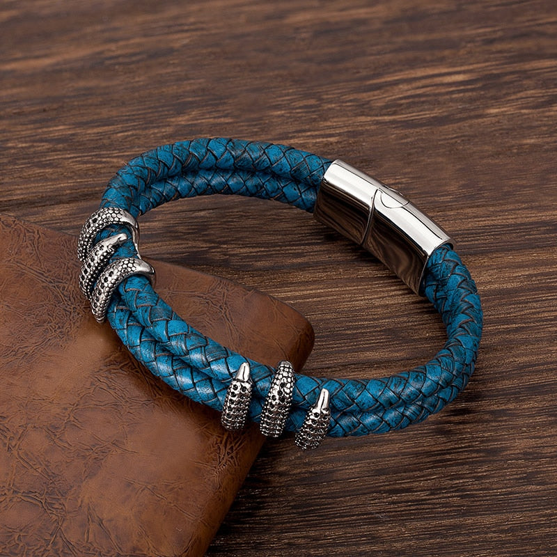 Pulseira Masculina Bracelete Escama de Dragão