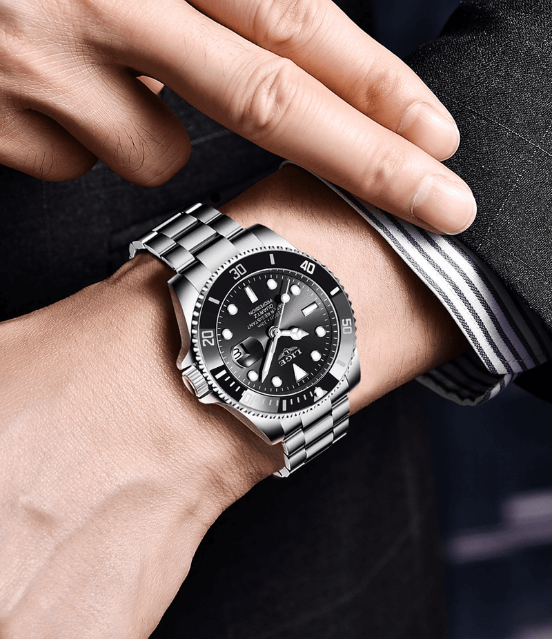 Relógio Masculino Elegante em Aço Inoxidável com Resistência à Água