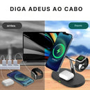 Estação De Carregamento Magnético Rápido 3 Em 1 Para iPhone, Apple Watch E AirPods | Innova Fácil