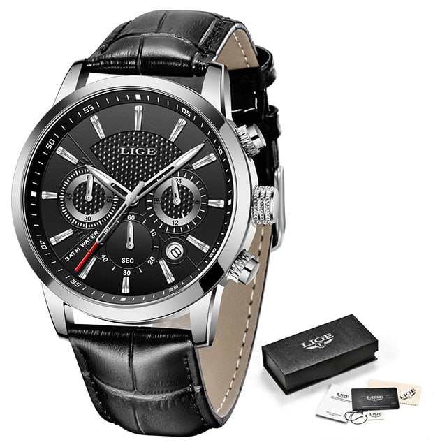 Relógio Masculino TitaniumLige - Pulseira em Couro Legitimo