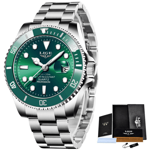 Relógio Masculino Elegante em Aço Inoxidável com Resistência à Água