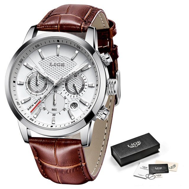 Relógio Masculino TitaniumLige - Pulseira em Couro Legitimo