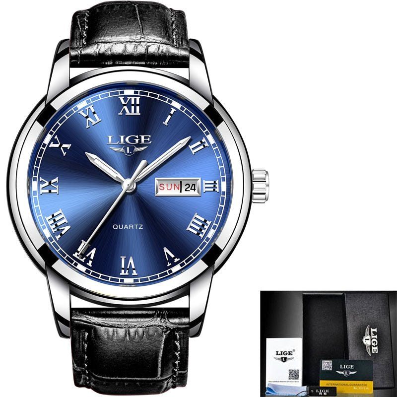Relógio Masculino TitaniumLige - Pulseira em Couro Legitimo
