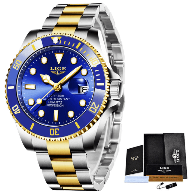 Relógio Masculino Elegante em Aço Inoxidável com Resistência à Água