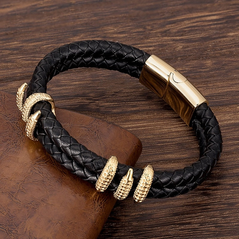 Pulseira Masculina Bracelete Escama de Dragão