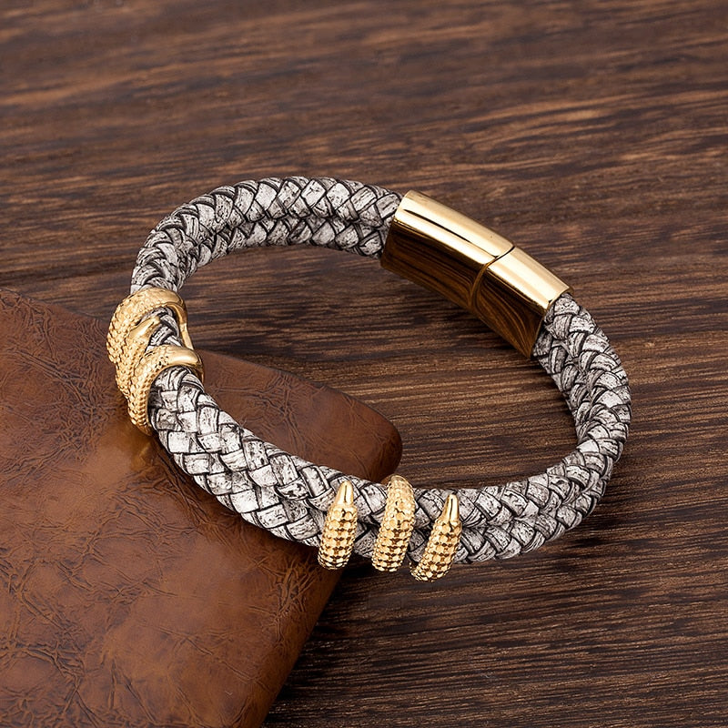 Pulseira Masculina Bracelete Escama de Dragão