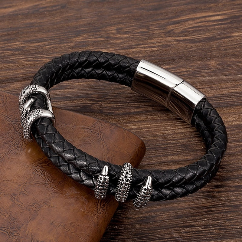 Pulseira Masculina Bracelete Escama de Dragão