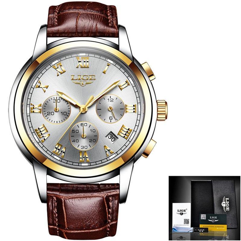 DonVinci™ – Relógio de Luxo com Pulseira de Couro e Elegância Atemporal