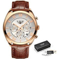 DonVinci™ – Relógio de Luxo com Pulseira de Couro e Elegância Atemporal