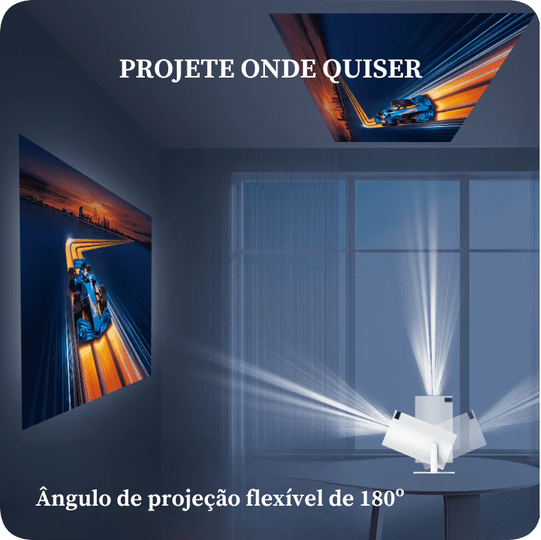 Projetor CineBox Pro™ 4K – Imersão Total em Qualquer Lugar