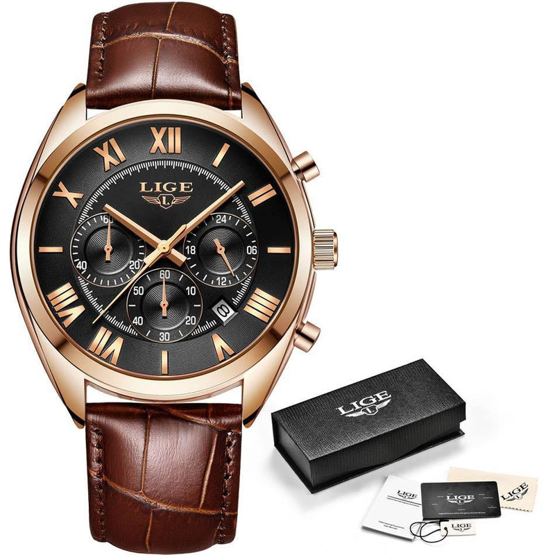 DonVinci™ – Relógio de Luxo com Pulseira de Couro e Elegância Atemporal