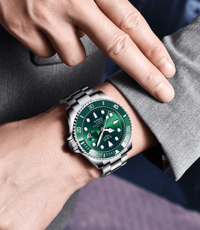 Relógio Masculino Elegante em Aço Inoxidável com Resistência à Água