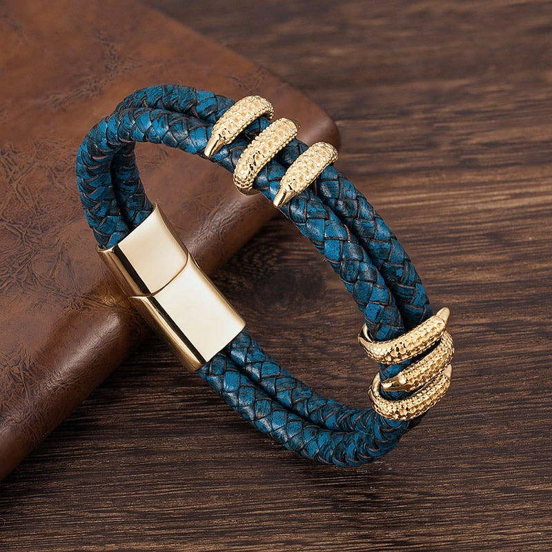 Pulseira Masculina Bracelete Escama de Dragão