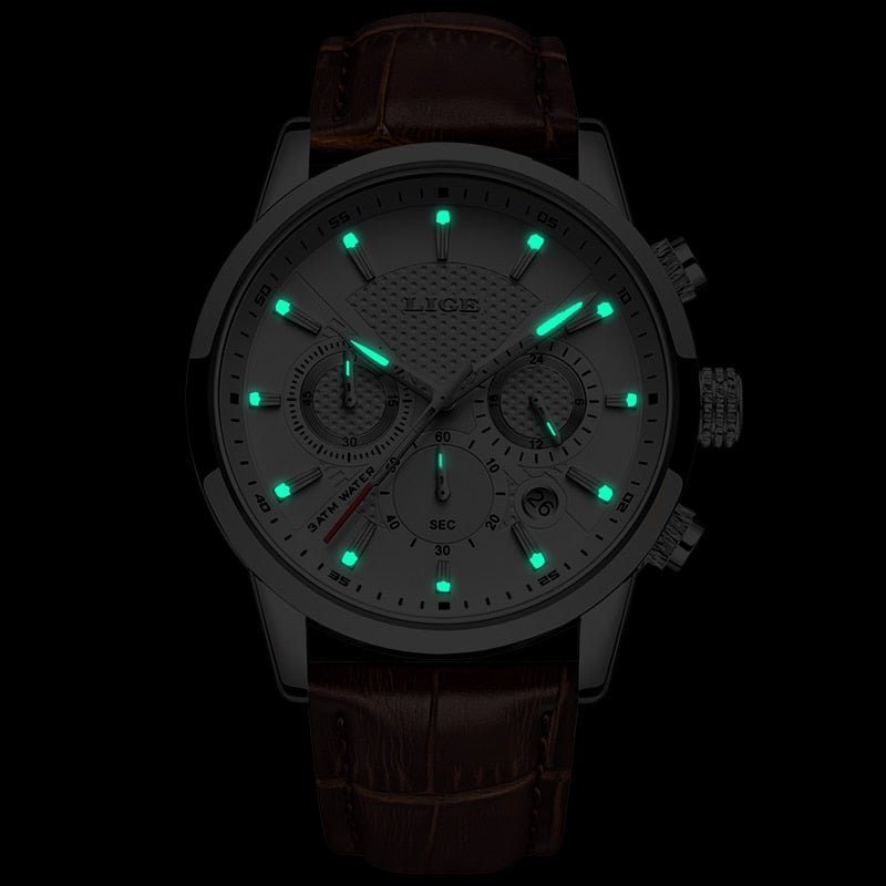 Relógio Masculino TitaniumLige - Pulseira em Couro Legitimo