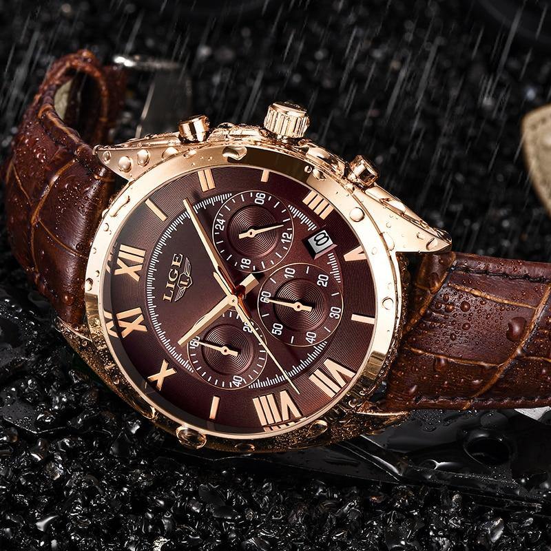 DonVinci™ – Relógio de Luxo com Pulseira de Couro e Elegância Atemporal