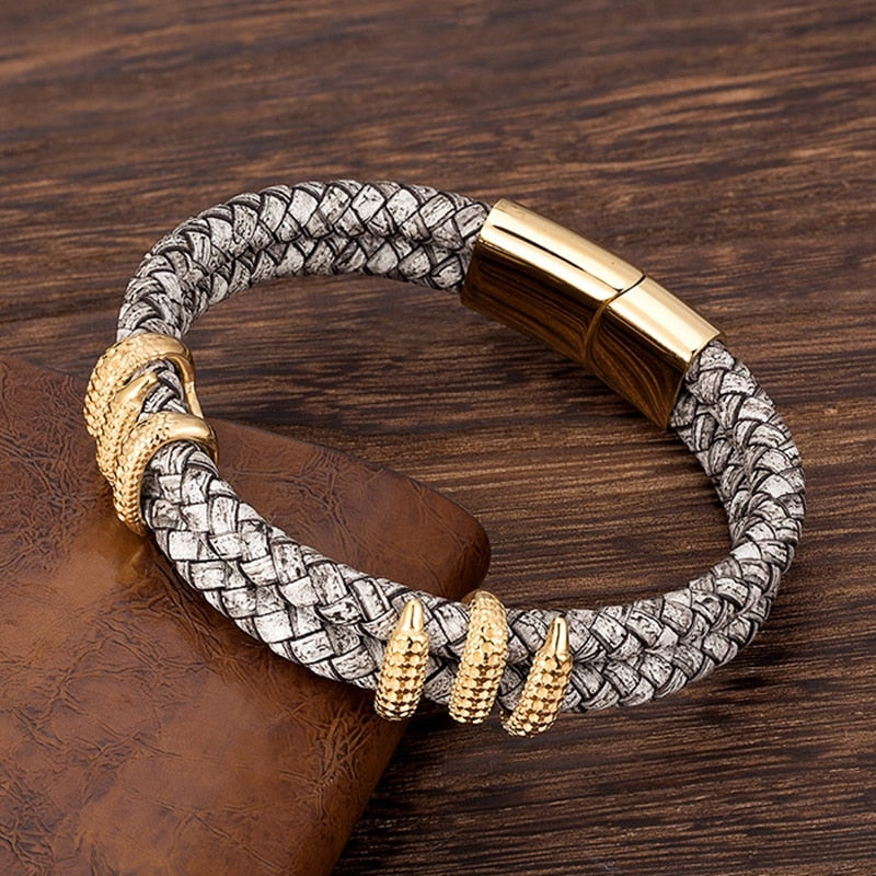 Pulseira Masculina Bracelete Escama de Dragão