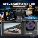 Câmera Veicular 3 em 1 DriveVision™ 360 – Gravação HD + Visão Noturna + Wi‑Fi